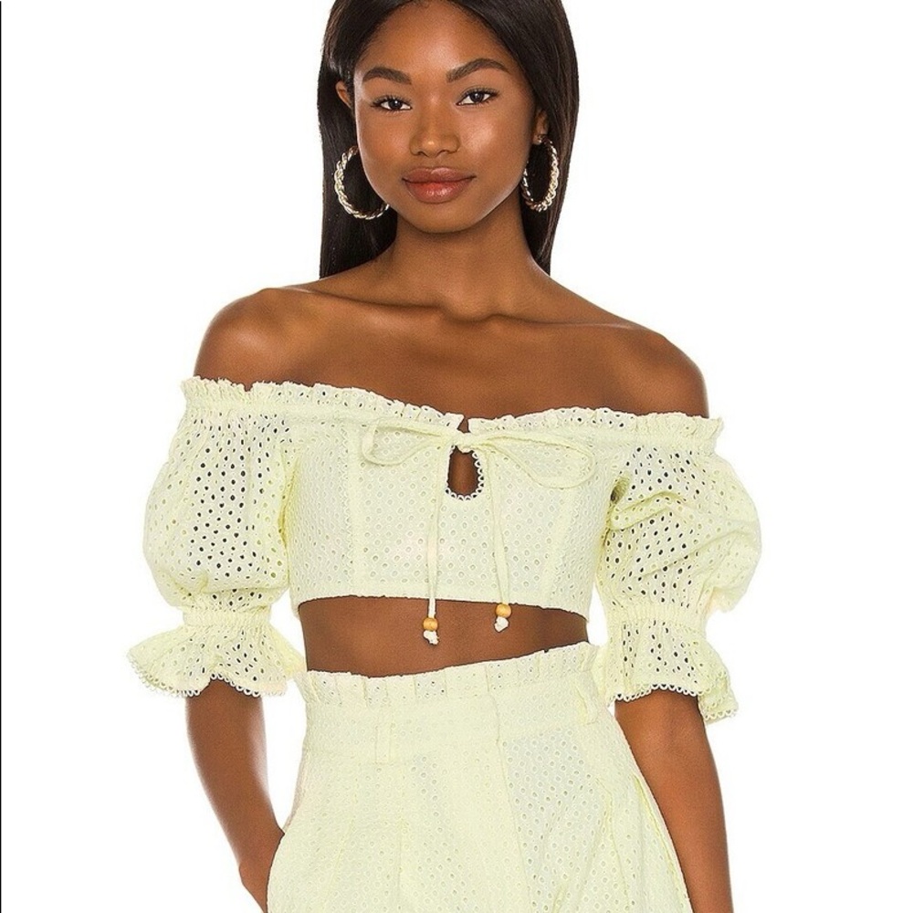 Majorelle Thalia top in lemon in size small